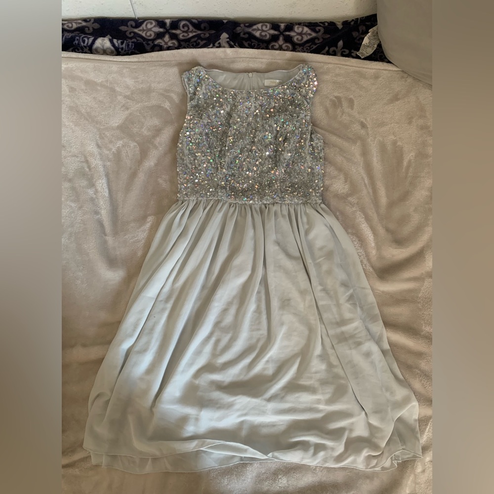 White sequin formal dress